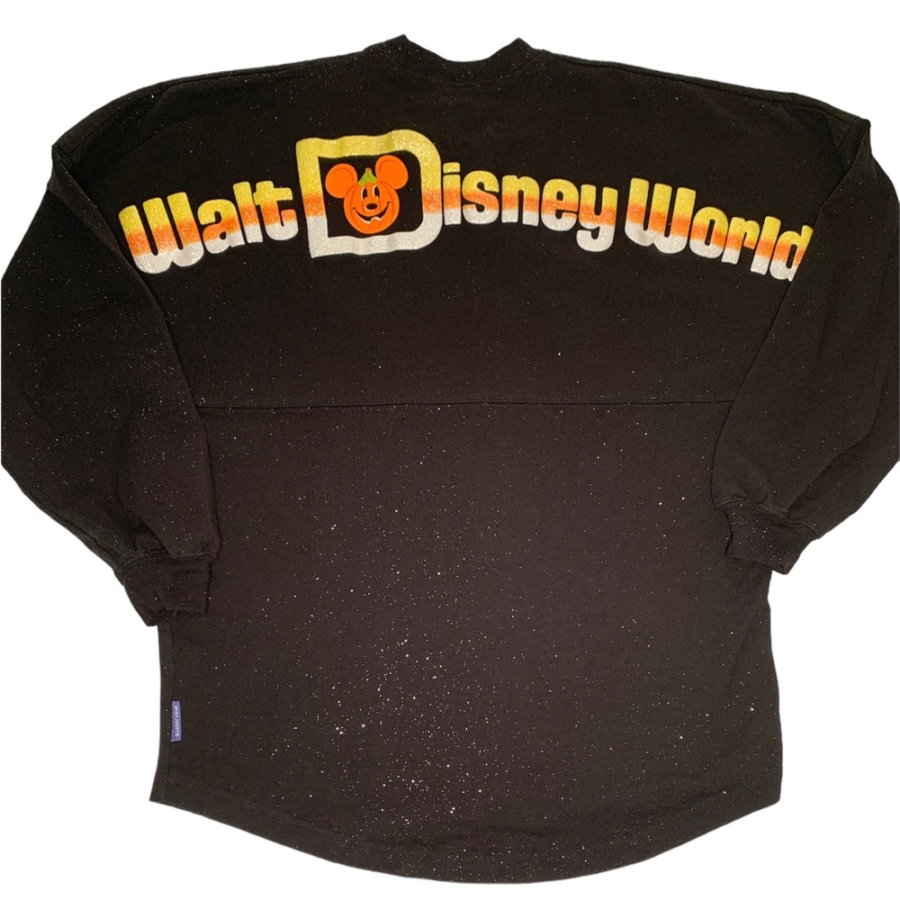 Disney Halloween Candy Corn Spirit Jersey Black Glitter XS